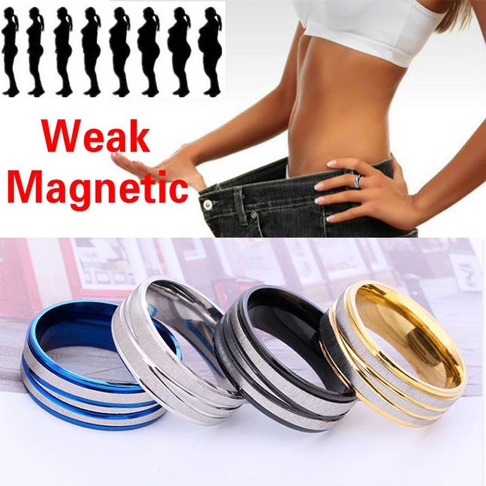 Simple Stainless Steel Medical Weight Loss Ring Fashion Magnetic Healthcare Finger Ring