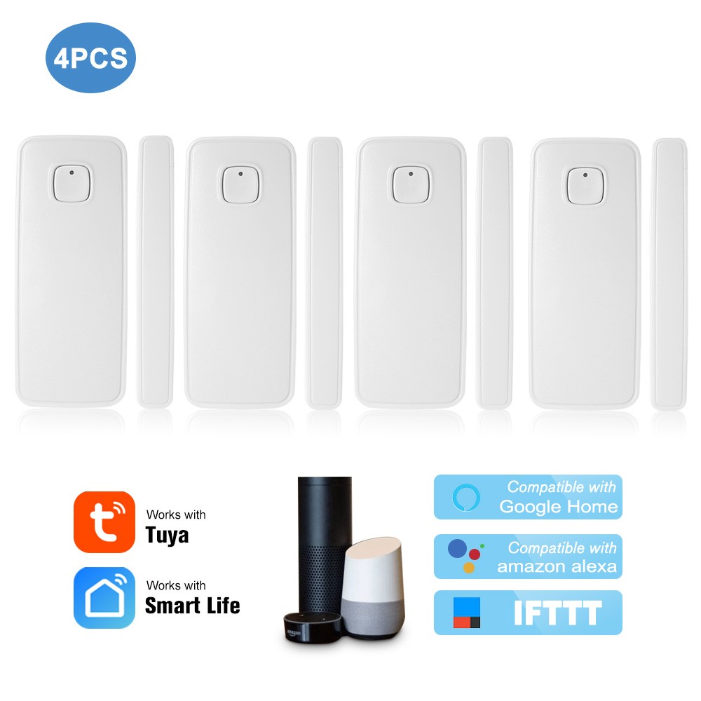 WIFI Door Sensor Tuya APP Control Door Window Opening Security Alarm Sensor Magnetic Switch Wireless Detector Compatible with Alexa Google Home IFTTT