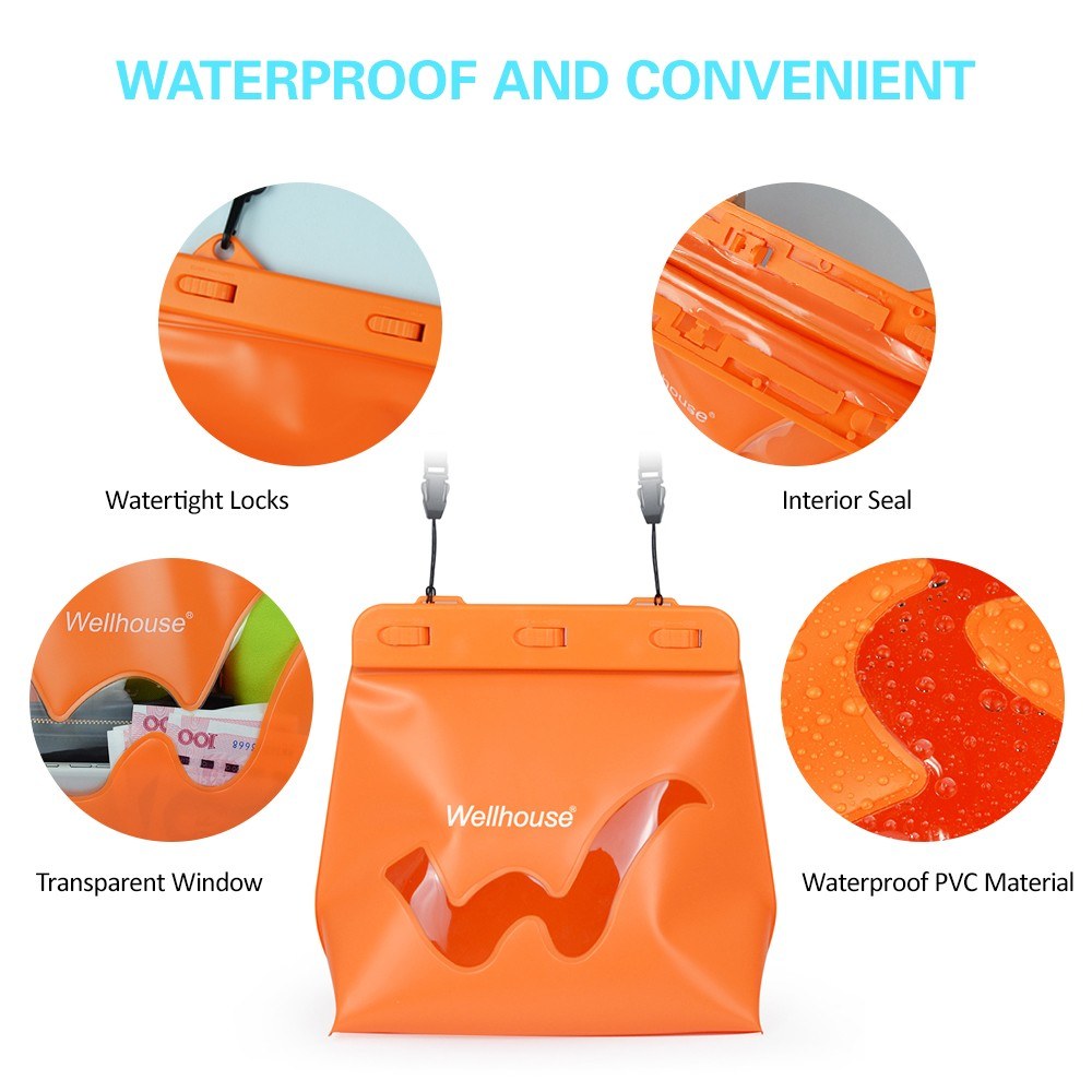 Waterproof PVC Toiletry Bag Travel Dry Case Pack Bag for Outdoor Beach Camping Kayaking Rafting