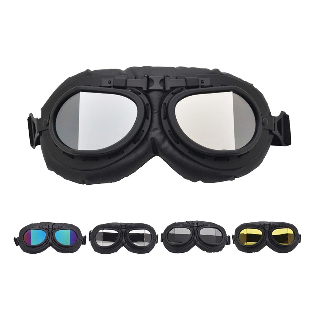 Retro Motorbike Goggles Motorcycle Scooter Glasses Cycling Eye Protection Dust-proof