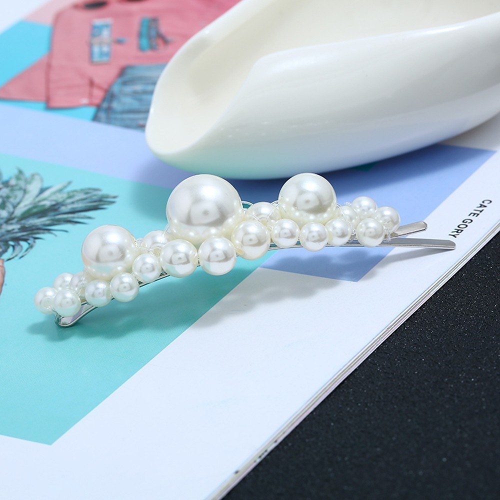 Fashion Girls Women Pearls Hair Clip Sweet Hairgri Hairpin Hair Accessories