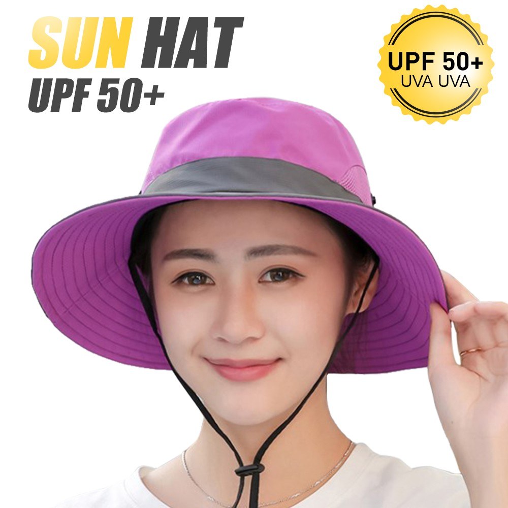 Sun Hat Wide Brim Boonie Hat Women UV protection Summer Cap for Beach Travel Hiking Camping Gardening