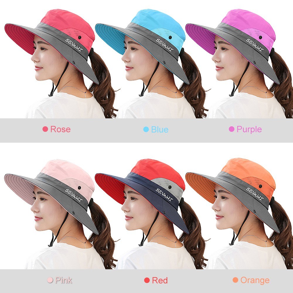 Sun Hat Wide Brim Boonie Hat Women UV protection Summer Cap for Beach Travel Hiking Camping Gardening