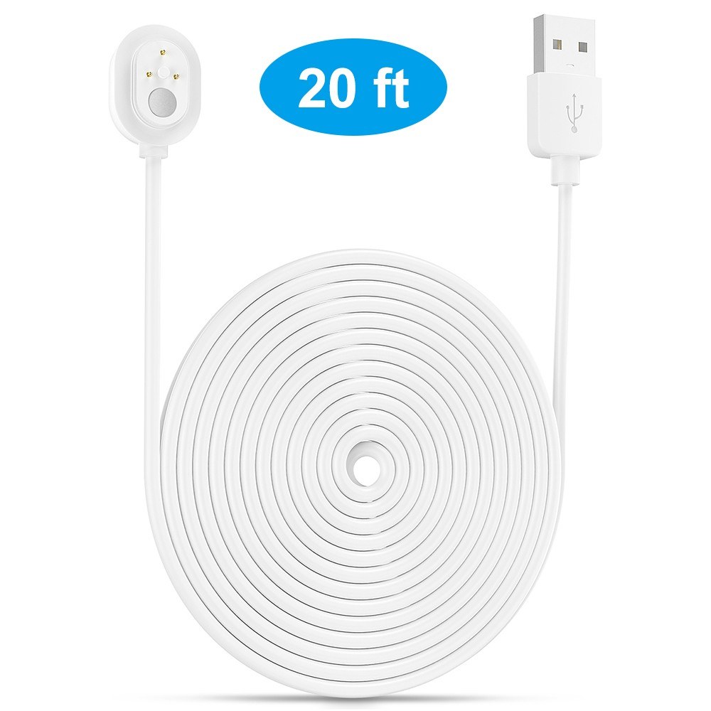 Power Cord for Arlo Ultra 4K UHD Magnetic Chanrging Cable Waterproof Charger Without Plug for Indoor and Outdoor Use 6M/9M 1pcs White