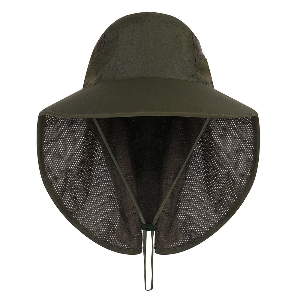 Unisex Outdoor UV Protection Sun Hats Breathable Quick Dry Fishing Sun Cap Hat with Mesh Neck Flap