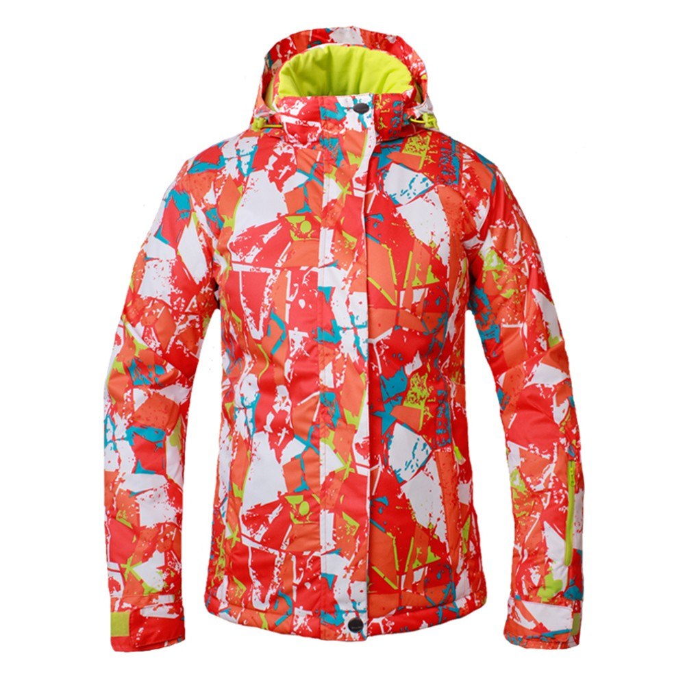 Women's Hooded Windproof Ski Jacket Breathable Waterproof Sports Skiing Snowboard Jacket Coat