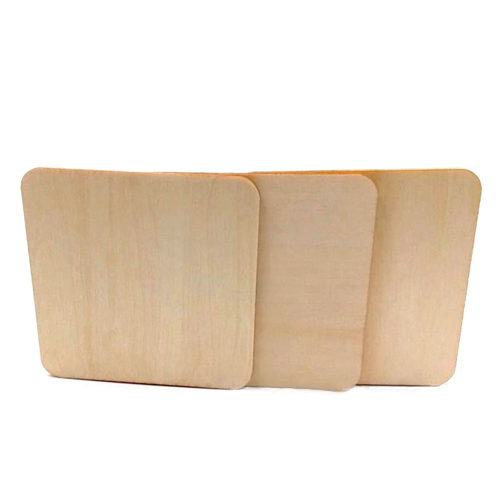 10Pcs 90mm Square Rounded Corners DIY Environmental Protection Wooden Interlayer Wood Chips