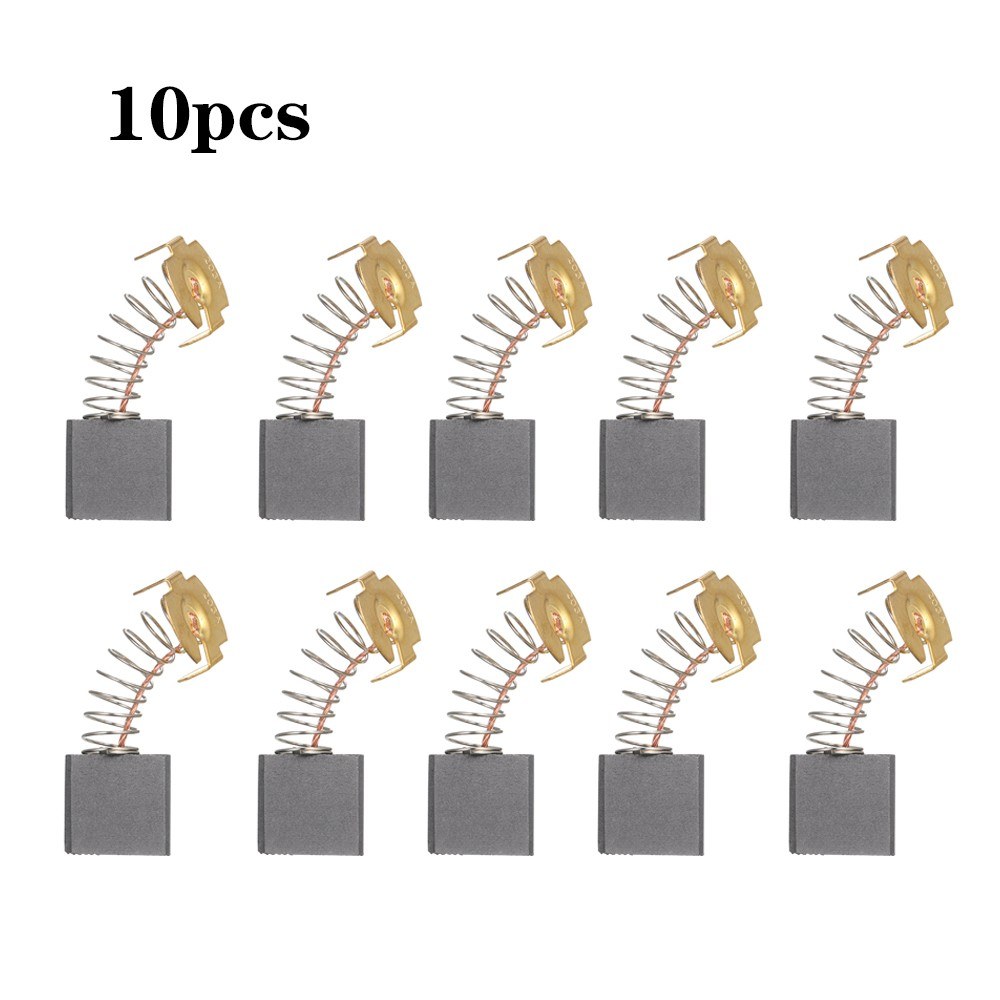 10 PCS Mini Black Carbon Motor Brushes Replacement Spare Parts with 25mm Spring and Copper Core for Generic Electric Drill Mill Machine Motors Rotary Tool (Package 1: 203A#, 18*17*7mm)