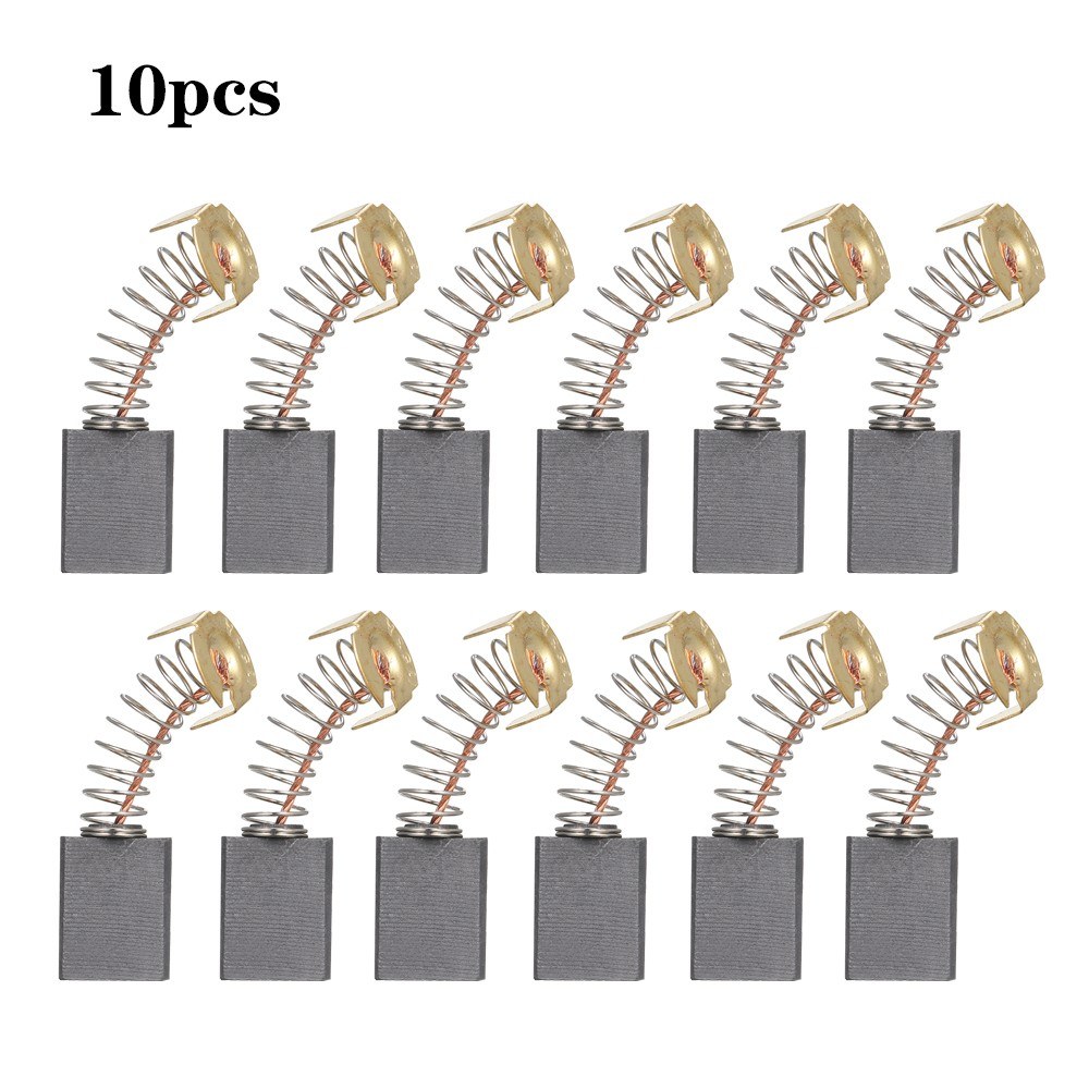 10 PCS Mini Black Carbon Motor Brushes Replacement Spare Parts with 25mm Spring and Copper Core