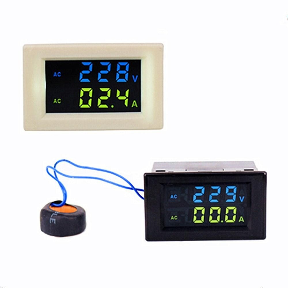 D85-2042A Double Digital Display LCD Voltmeter Ammeter AC80-500V Voltage Meter Current Meter Tester