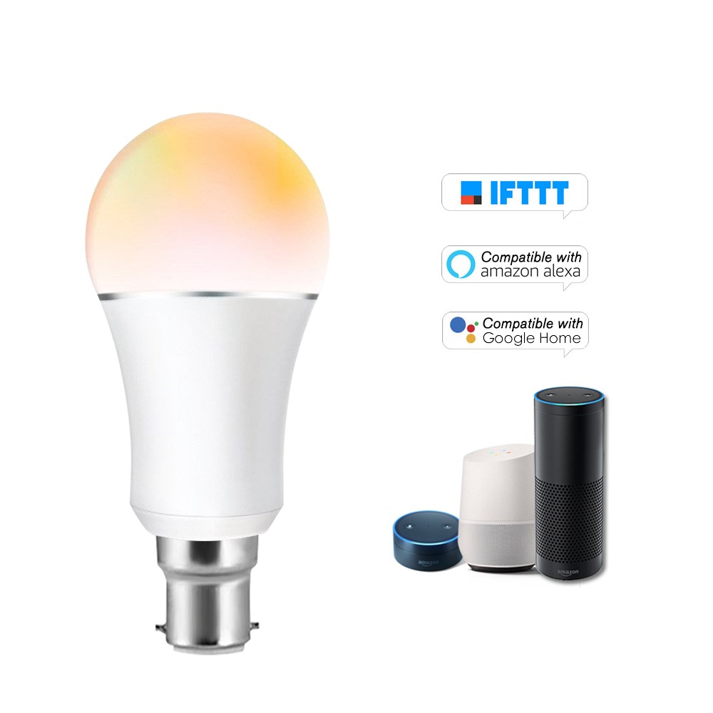 V6 Smart WIFI LED Bulb RGB+C+W LED Bulb 11W B22 Dimmable Light Phone Remote Control Group Control Compatible with Alexa Google Home Tmall Genie Voice Control Light Bulb