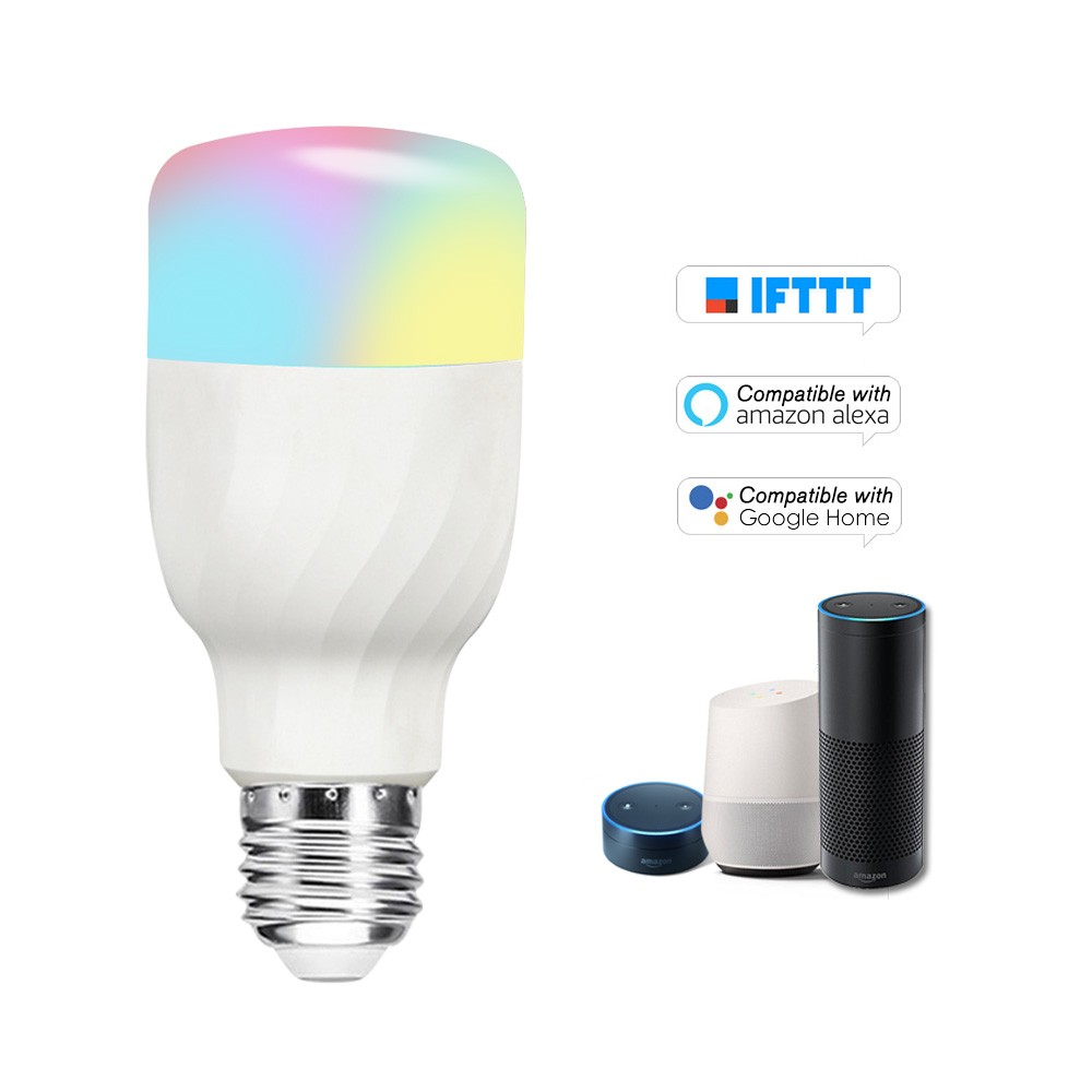 V7 Smart WIFI LED Bulb RGB+W LED Bulb 11W E27 Dimmable Light Phone Remote Control Group Control Compatible with Alexa Google Home Tmall Genie Voice Control Light Bulb