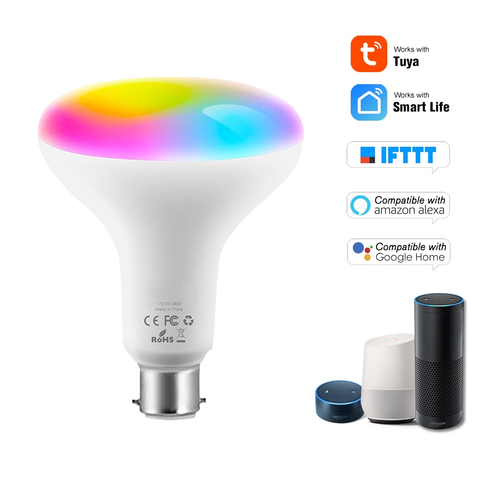 V21-S Tuya Smart WIFI LED Bulb RGB+W LED Bulb Support APP Control Compatible with Google Home & Alexa Voice Control 11W B22