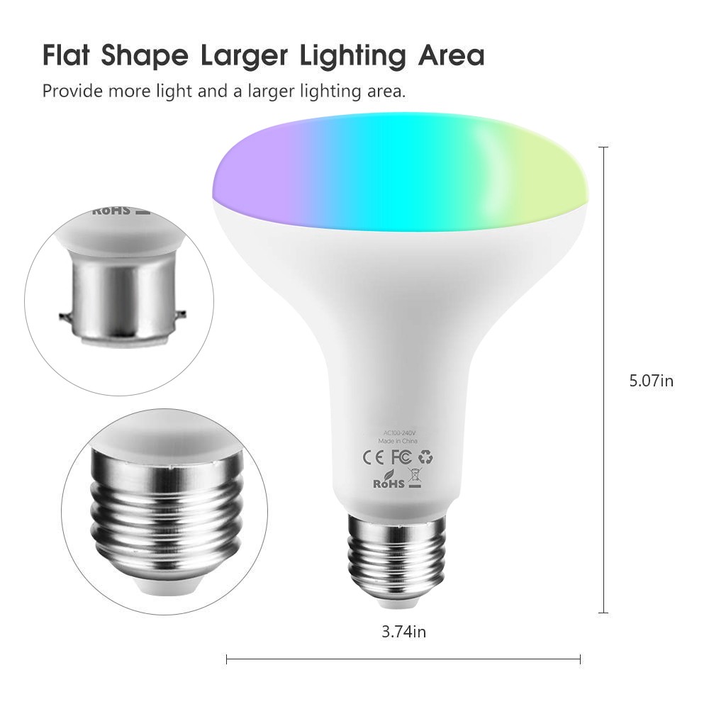 V21-S Tuya Smart WIFI LED Bulb RGB+W LED Bulb Support APP Control Compatible with Google Home & Alexa Voice Control 11W E27