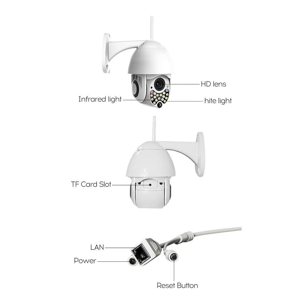 1080p IP Camera Onvif WiFi CCTV IR Camera Outdoor Security Surveillance NetCam IP Camara Exterior TF Card Audio PTZ & Night Vision