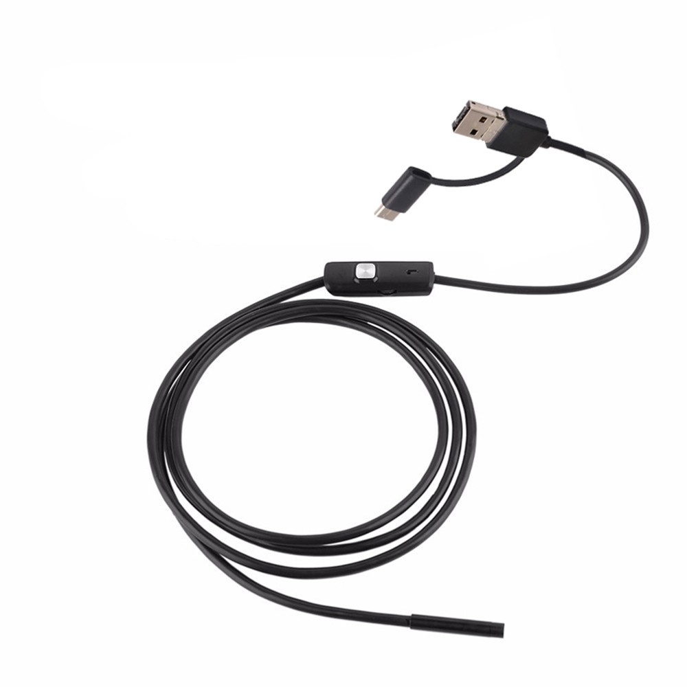 3-in-1 Industrial Endoscope Borescope Inspection Camera Built-in 6 LEDs IP67 Waterproof USB Type-C Endoscope for Android Smartphones/PC 7.0mm