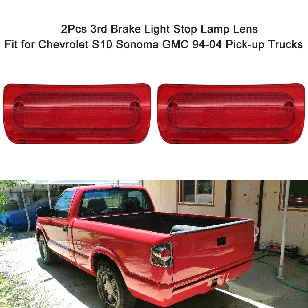 2Pcs 3rd Brake Light Stop Lamp Lens Fit for Chevrolet S10 Sonoma GMC 94-04 Pick-up Trucks