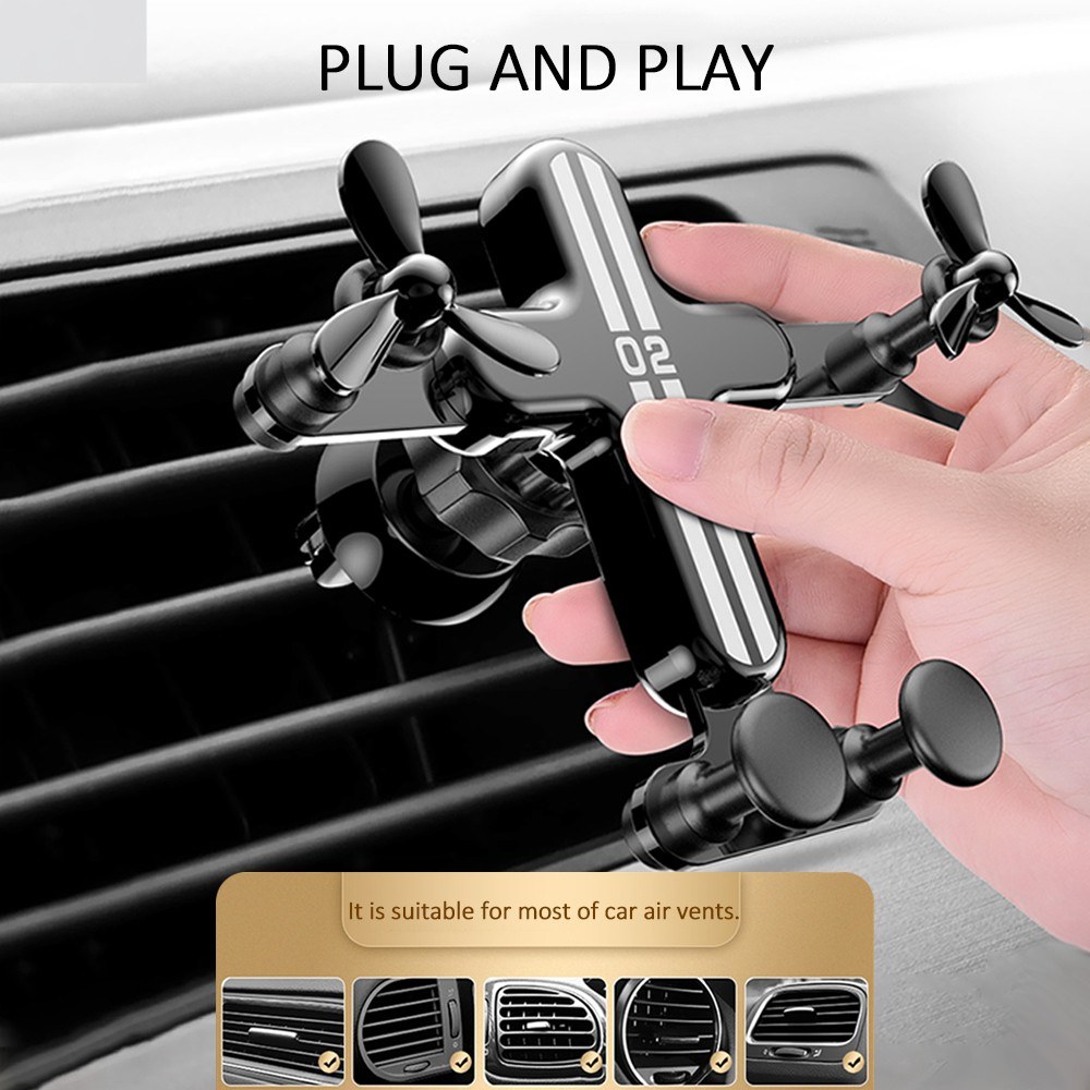 Car Phone Holder Gravity Car Holder in Air Vent Clip Mount Stand for all Phones