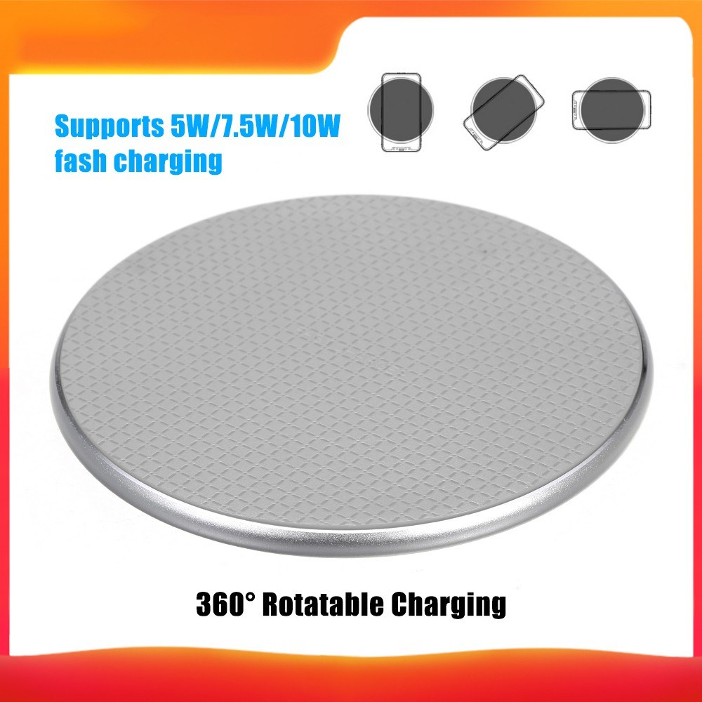 5/7.5/10W Wireless Charger Aluminium Alloy Flying Disk Fast Charging Pad Compatible with Samsung Galaxy S9/S9 Plus/S8/S8 Plus/Note 9/iPhone X/XS/XS MAX/XR