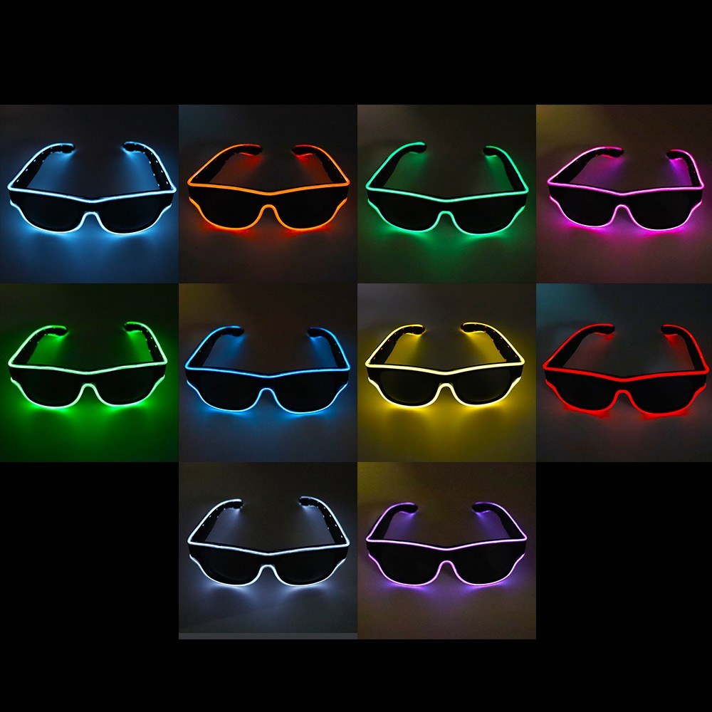 YJ011 LED Glasses 10 Colors Optional Light Up EL Wire USB Charge Twinkle Glowing Party Club Holiday Bar Decorative Glasses