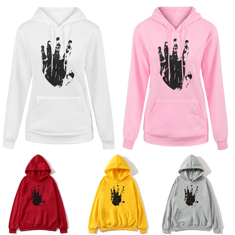 Fashion Women Hoodie Cute Print Casual Loose Coat Pullover Sweatshirts Hooded Tops