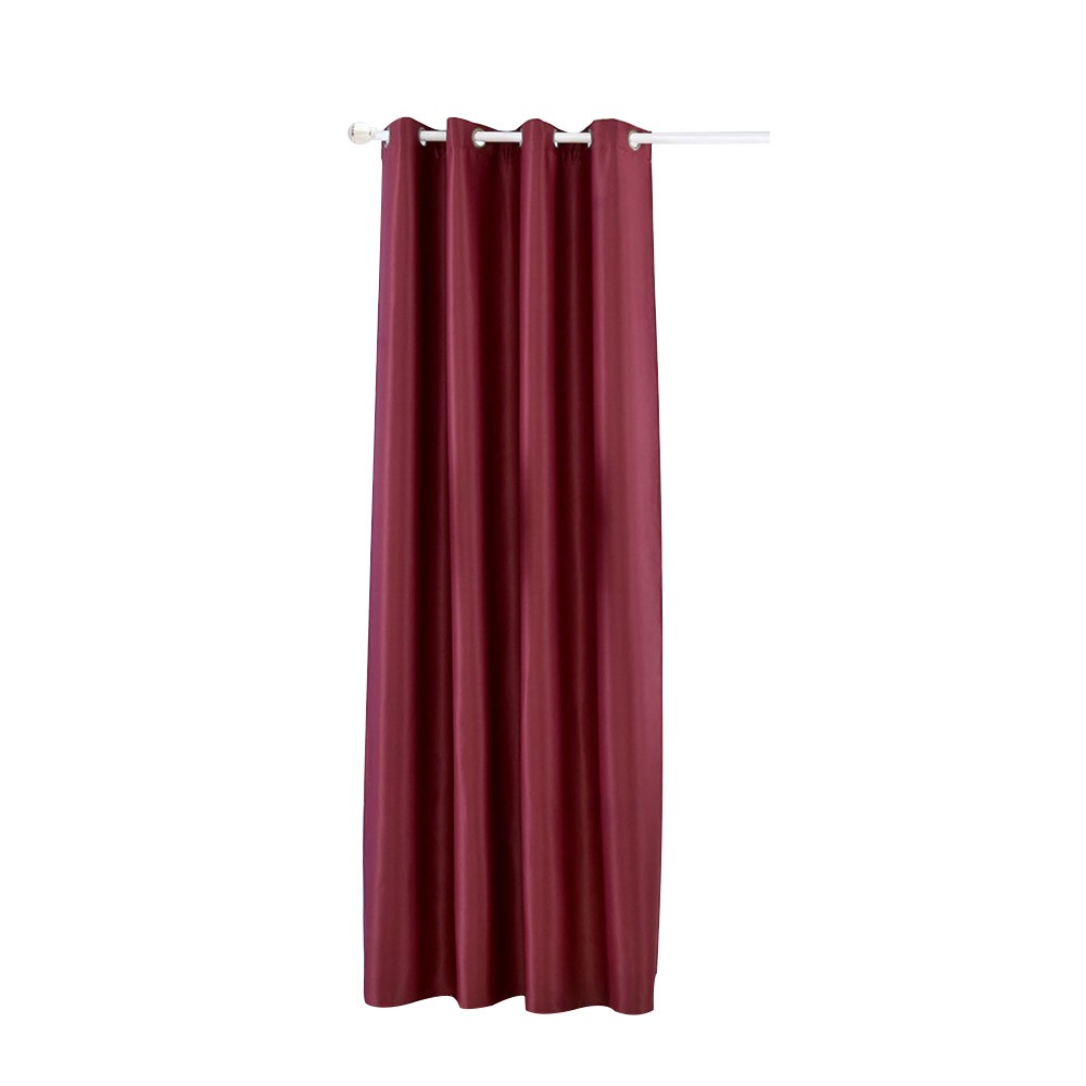 Thermal Insulated Solid Grommet Blackout Curtains Drape for Living Room (Wine Red,1Panel,39x98in)