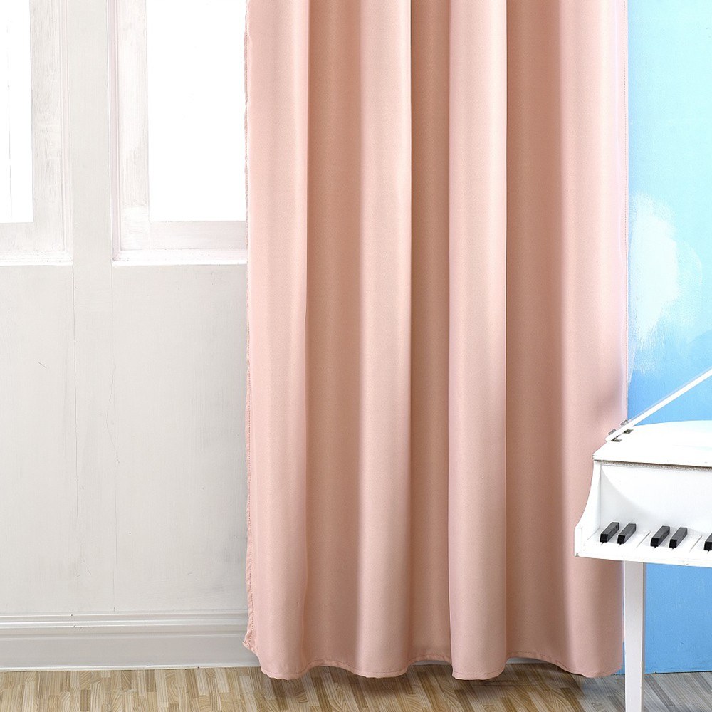 Thermal Insulated Solid Grommet Blackout Curtains Drape for Living Room (Pink,1Panel,39x98in)