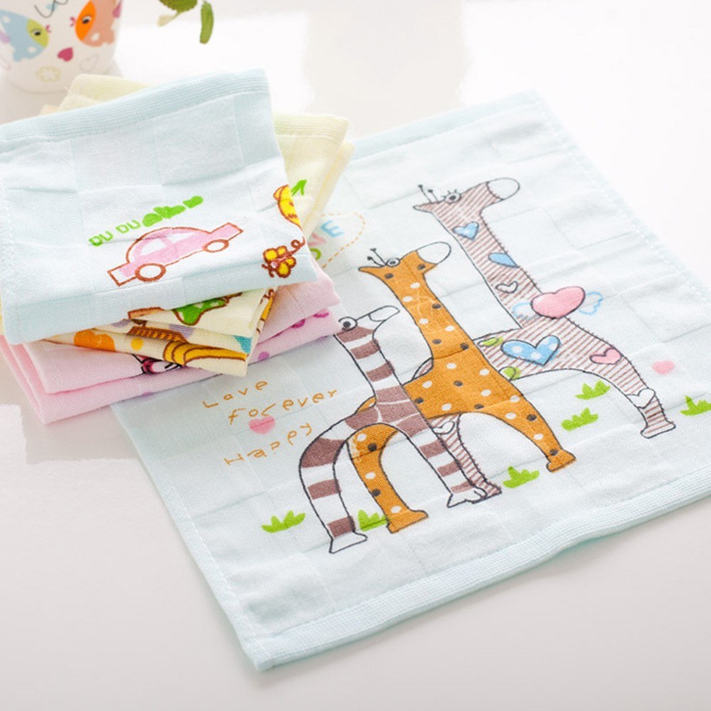 1Pcs Mini Face Towel Cartoon Lovely Pattern Supper Comfortable Square Towel 27*27cm