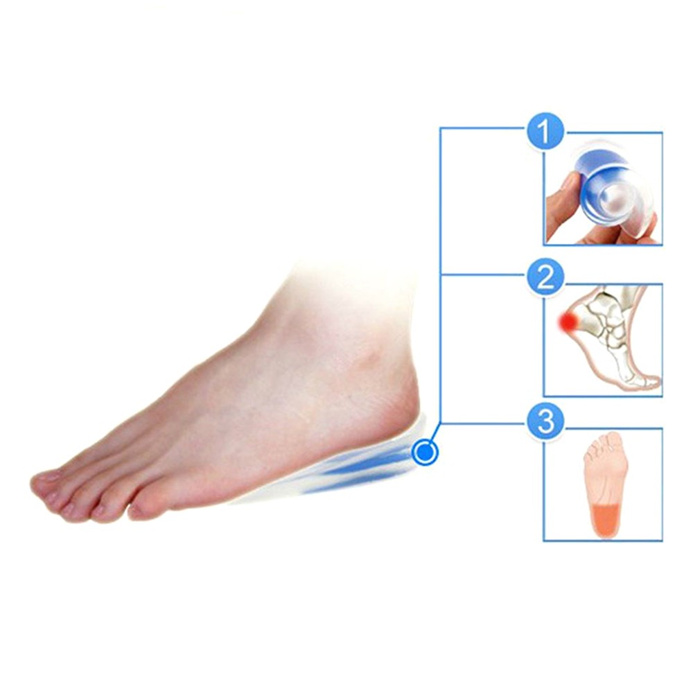 1 Pair Silicone Gel Heel Cups Pads Shoe Inserts Soft Anti-slip Foot Pain Relief Insoles Cushion Foot Care for Women and Men