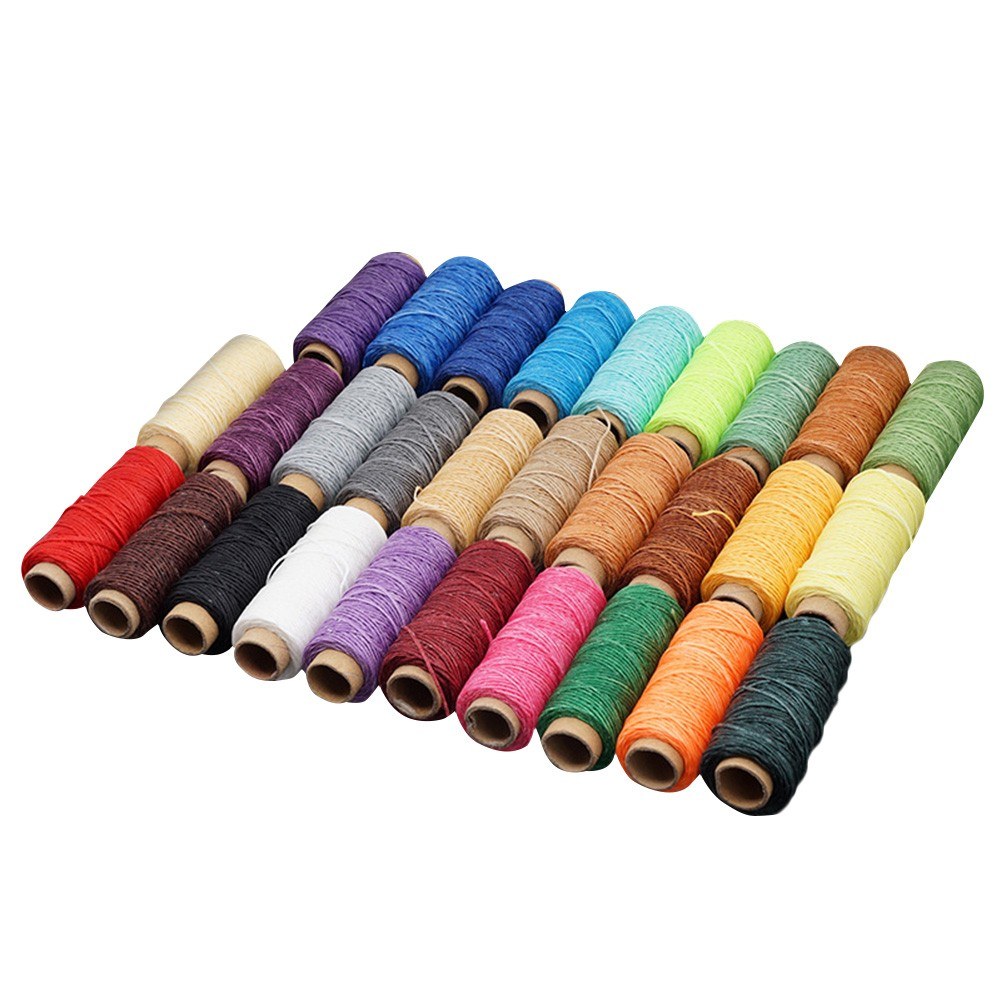 1.0mm 50 Meters Long Flat Waxed Thread Waxed String for Leather Sewing