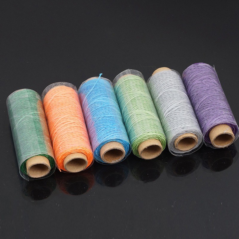 1.0mm 50 Meters Long Flat Waxed Thread Waxed String for Leather Sewing