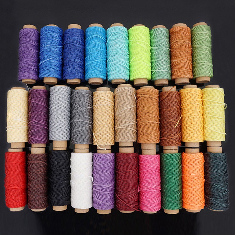 1.0mm 50 Meters Long Flat Waxed Thread Waxed String for Leather Sewing