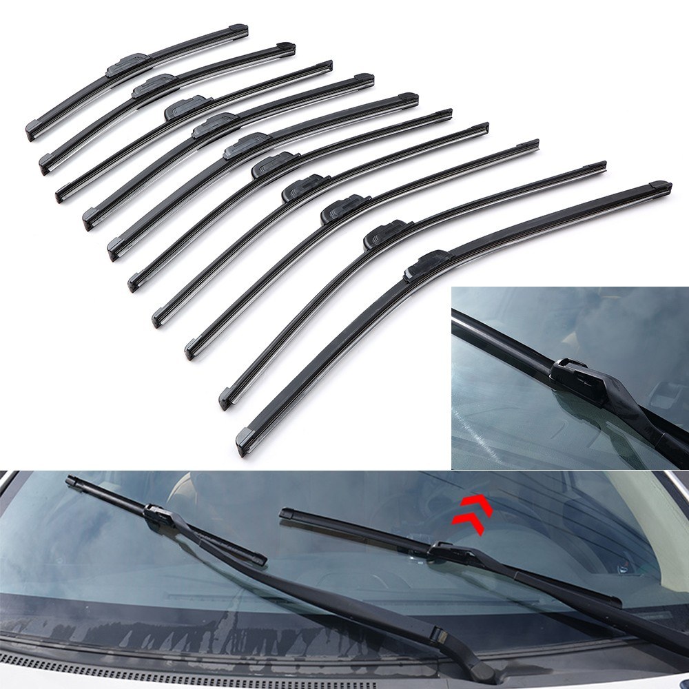 Universal Car Rear Window Windshield Wiper Arm Blade Frameless Bracketless U-type Complete Replacement Set 20