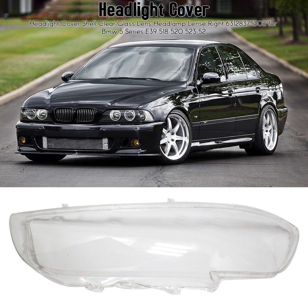 Headlight Cover Shell Clear Glass Lens Headlamp Lense Right 63128375302 for Bmw 5 Series E39 518 520 523 52