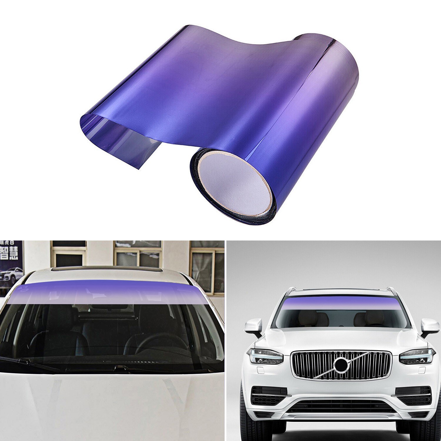 Upper Front Windshield Sun Protection Sheet Gradient Auto Staining Film Creative Windshield Stickers Vehicle Body Decals Decoration