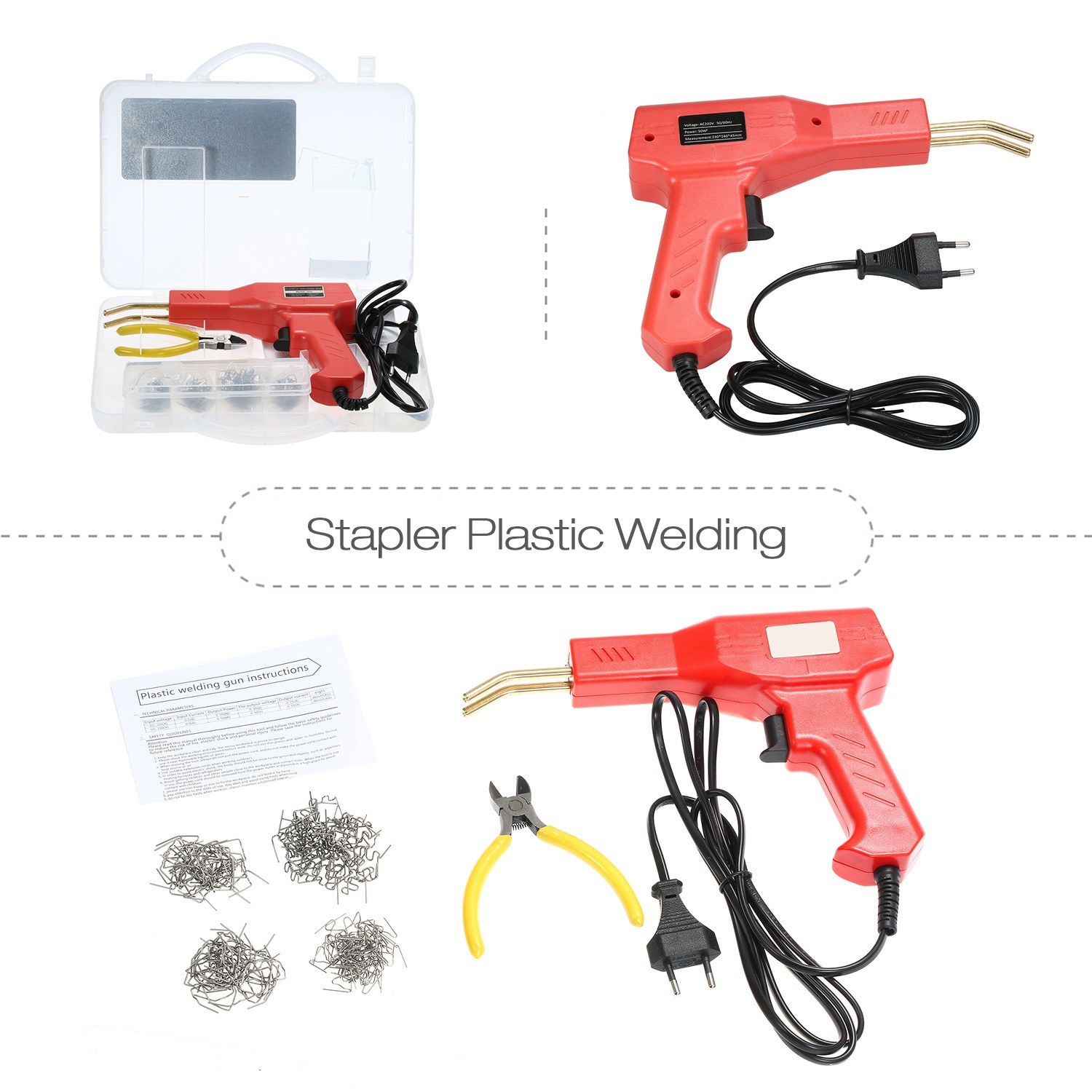 50W Hot Stapler Plastic Welding Machine Car Bumper Repair Kit Welding Repairing Machine Welder Gun Repair EU Plug