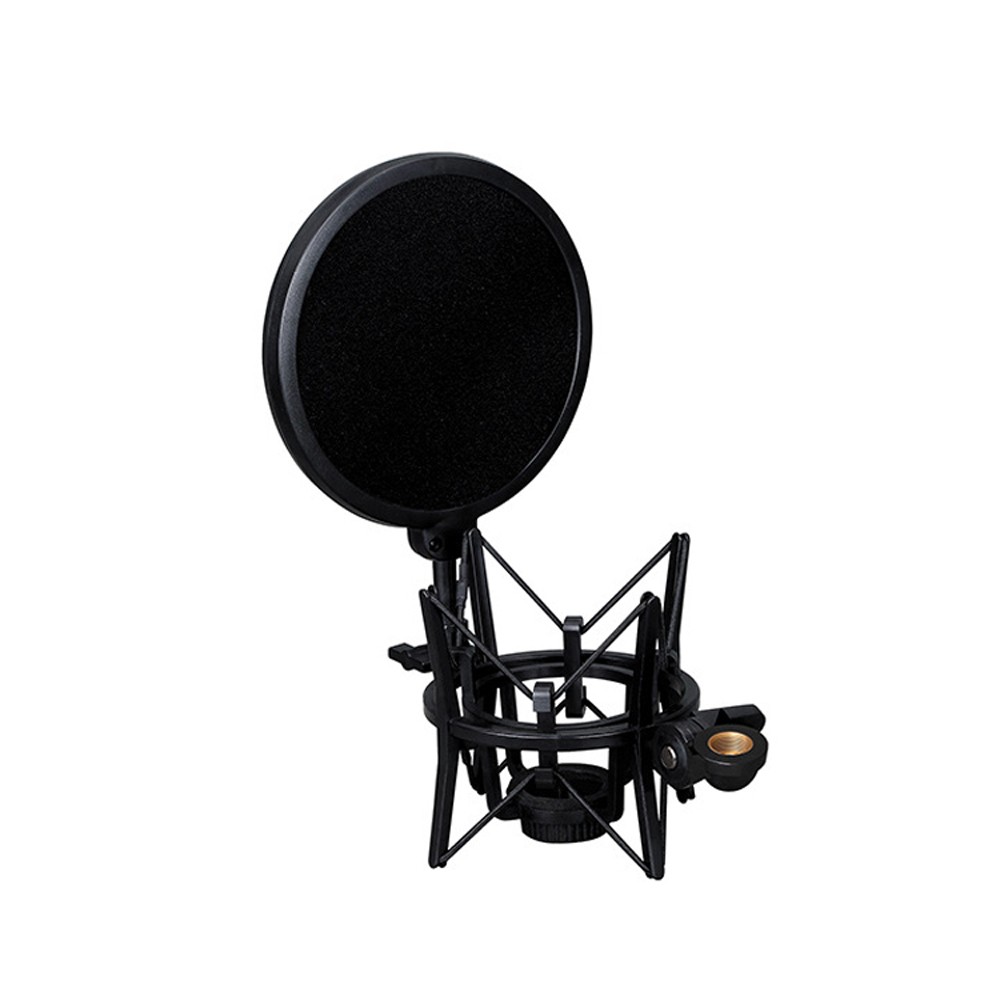 SH-100 Microphone Professional Shock Mount Portable Mic Shock Holder for Long Thread Microphones