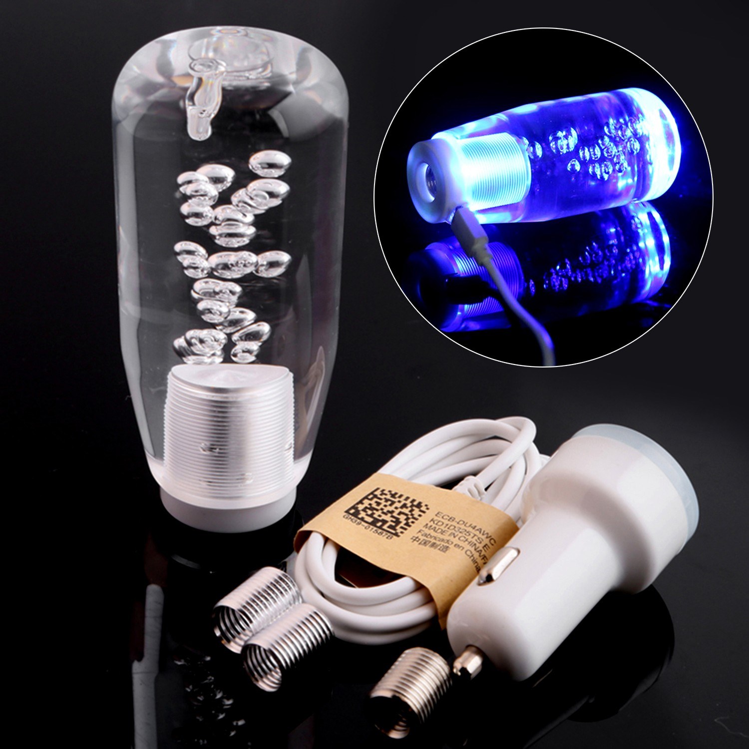 Car Gear Shift Knob Shifter Crystal Style Manual Shifting Head Universal LED Shift Lever 10cm/15cm/20cm/25cm