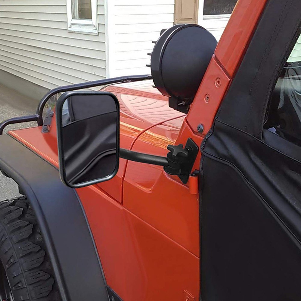 Side View Mirrors Door Off Mirror Rectangular Mirrors 4x4 Off-road Mirror Quick Release Fit for Wrangler