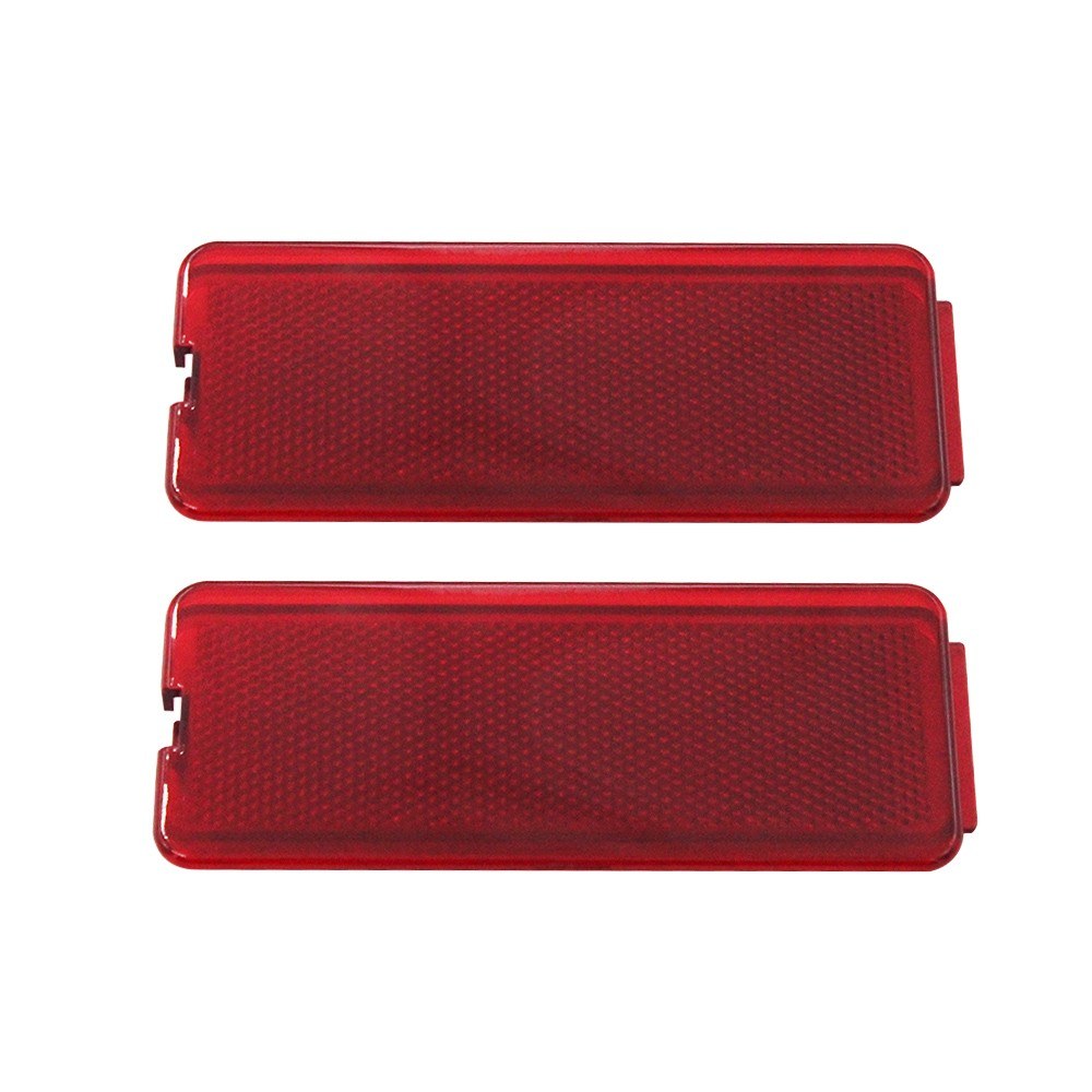 2 Pcs Door Reflector Light Lens Front/Rear Fit for Ford F250 F350 F450 F550 Super Duty 1999-2007 Rectangular