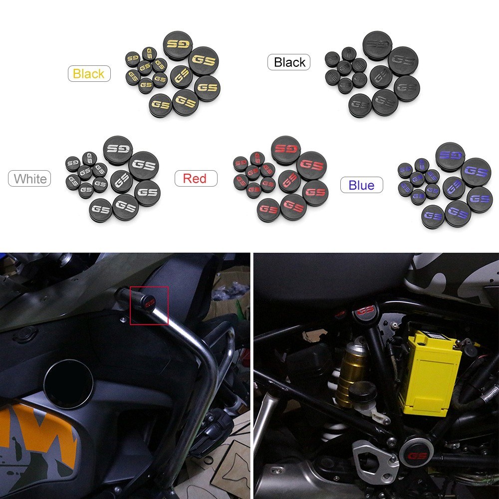 13 PCS Motorcycle Frame Plug Kit Protector Cover Hole Cover Frame Plugs Decorative Cover Replacement for BMW R1200GS LC Adventure 2013-2016