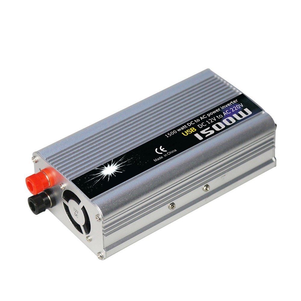 Power Inverter Vehicle Power Converter Universal Modified Sine Wave 1500W DC 12V to 220V AC