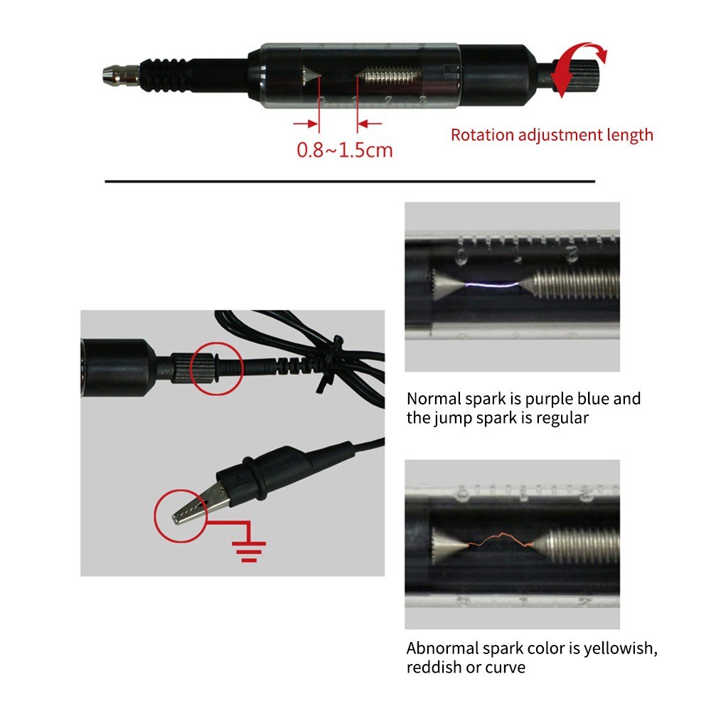 Car Spark Plug Tester Ignition Tester Automotive High Voltage Diagnostic Tool Adjustable Spark Detector Gauge Car Accessories