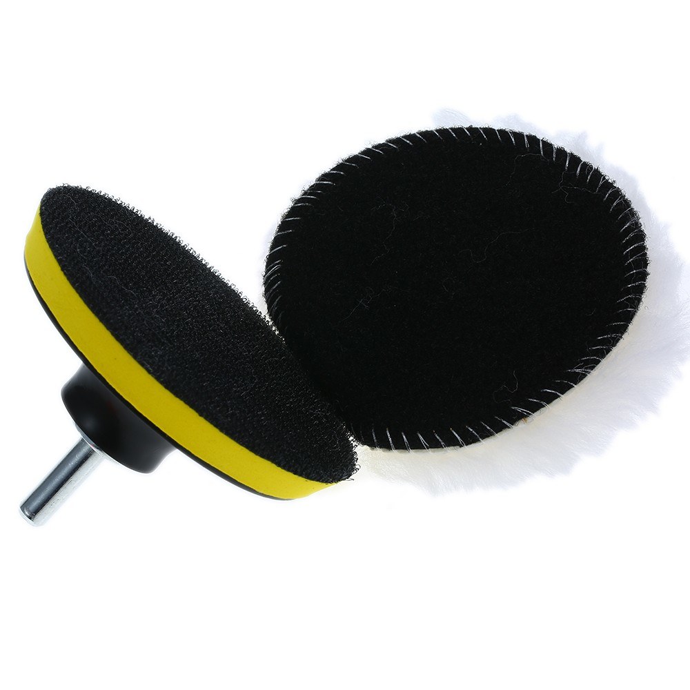 2pcs 5〃Car Foam Polishing Waxing Pad Kits Buffing Pad Polishing Wheel Sponge and Wool Buffing Pads Set for Polisher