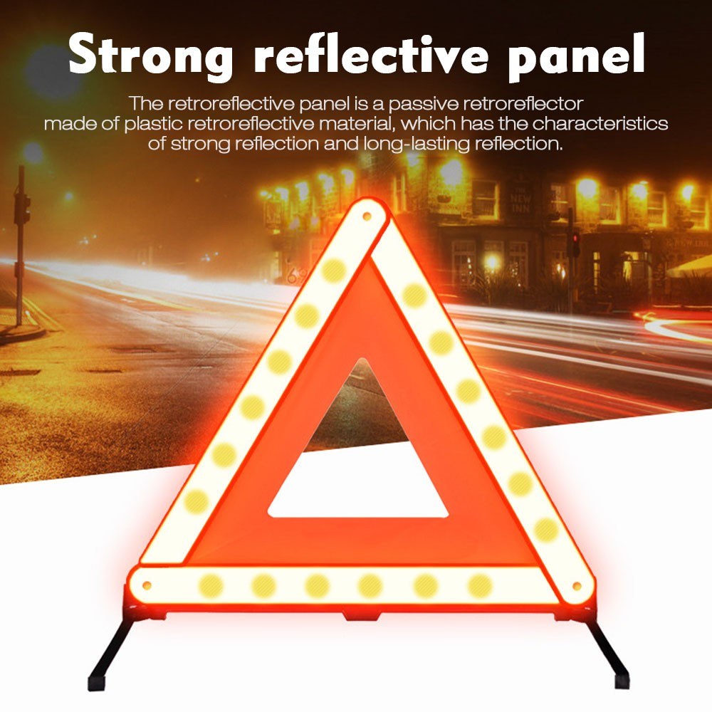 Triangle Warning Reflector Safety Stop Sign Reflector Signal Car Emergency Safe Triangle Kit Red