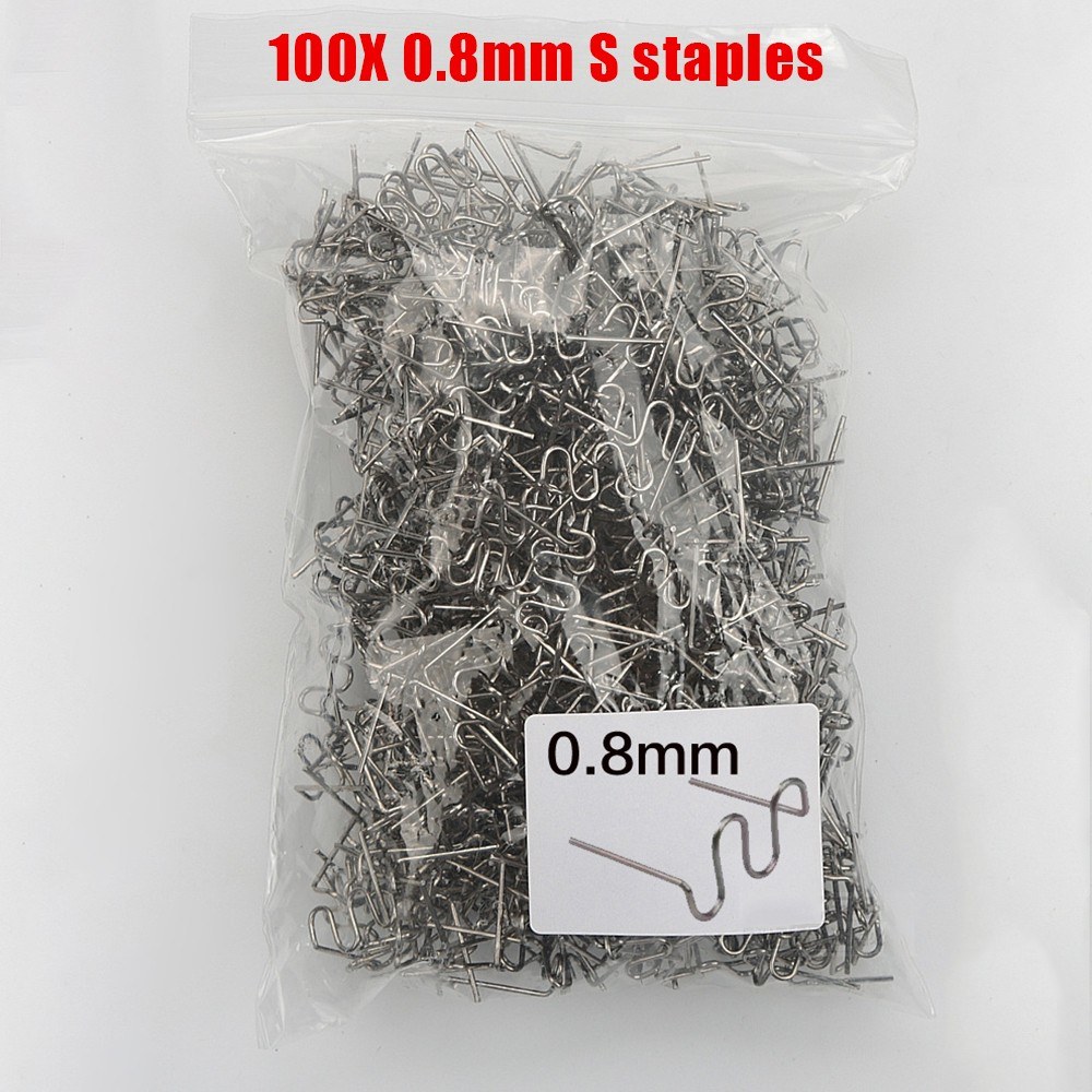 Universal 100 Pcs/Set Precut 0.6mm-0.8mm Hot Wave Flat Staples For Plastic Stapler Repair Welder repair tool