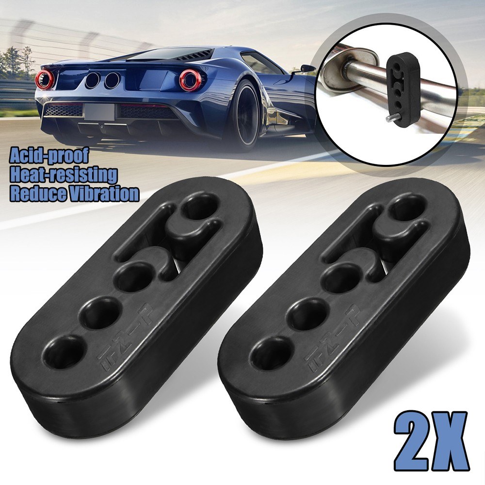 2pcs 4 Holes Car Vehicle Universal Exhaust Pipe Mounting Mount Hanger Hanging Bracket 12mm High Density Rubber Insulator