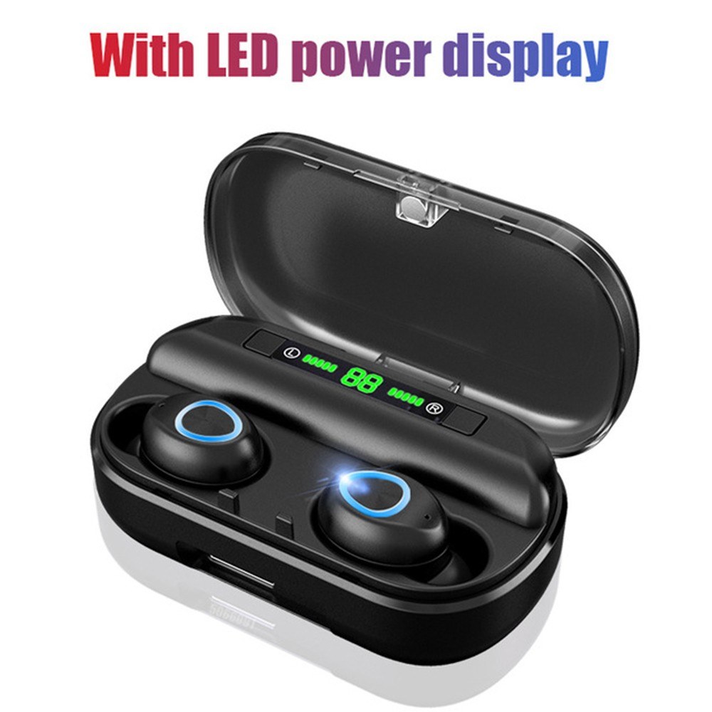 V10 TWS BT 5.0 Wireless Earphones Stereo Wireless Mini Earbuds HiFi Sound Headphones 2400mAh Powerbank Phone Holder With LED Digital Display