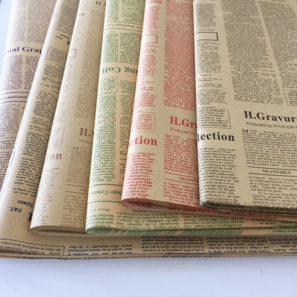 Wholesale English newspaper bouquet gift wrapping paper flowers wrapping paper book paper bouquet wrapping paper 45 English newspapers Blue [about 45 photos in English]