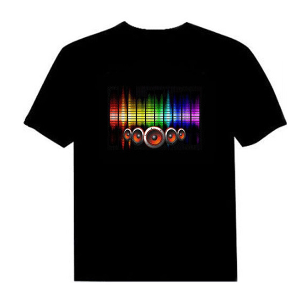 LED T-shirt Voice-activated Flash for Man and Woman Party Rock Disco Night Club